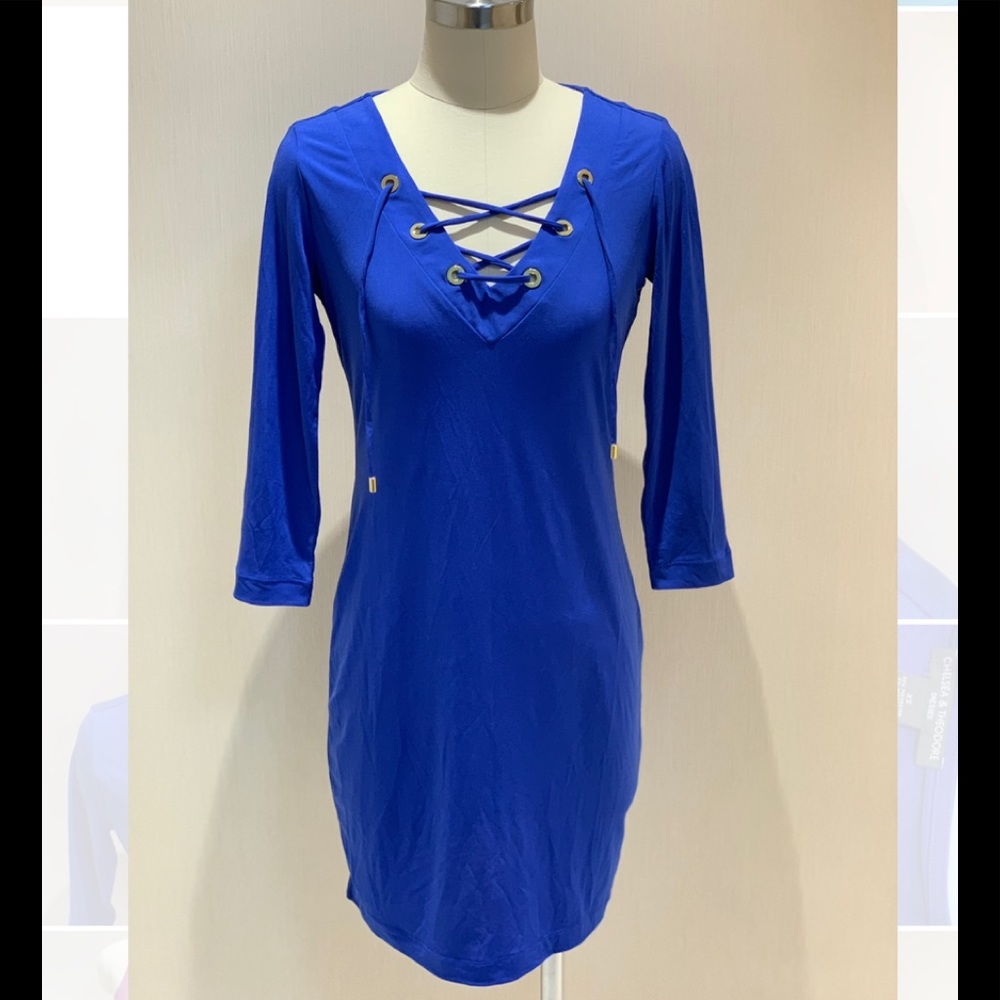 Blue work dress